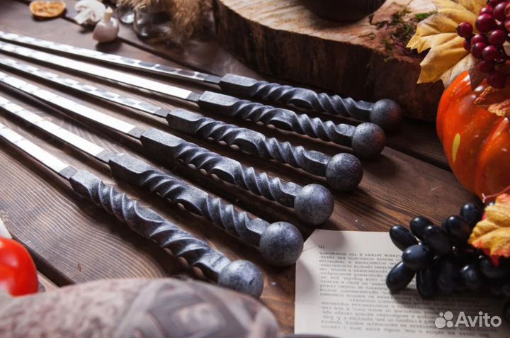 Шампура кованные серебро 3 мм сталь. Цена за 1 шт