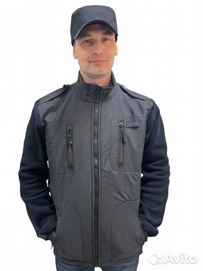 Кофта Полиции флисовая н\о,тёмно-синяя, на молнии