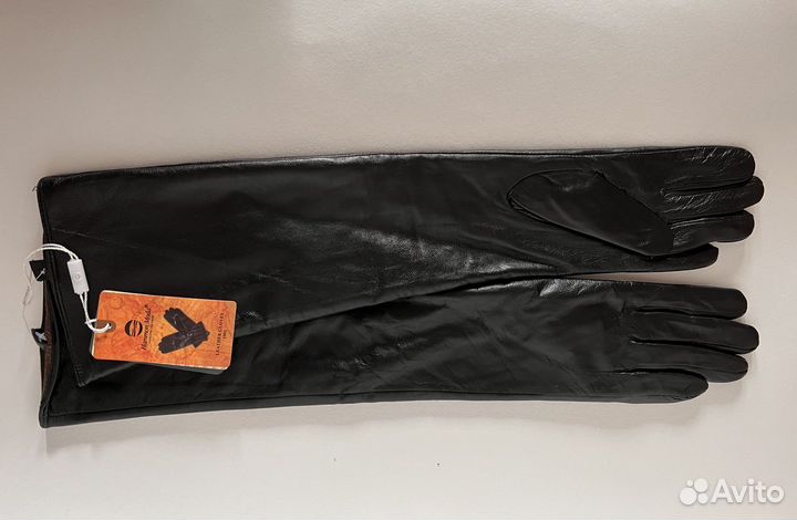 Длинные кожаные новые перчатки