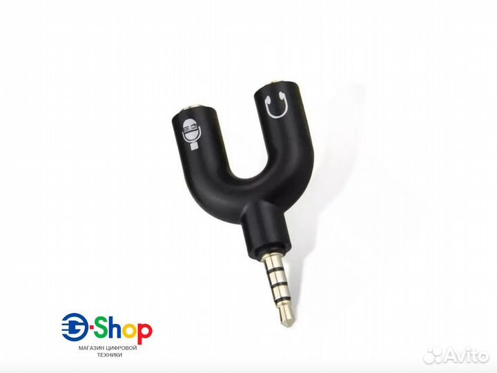 Аудио разветвитель 2x jack 3.5 3p (мама) -jack 3.5