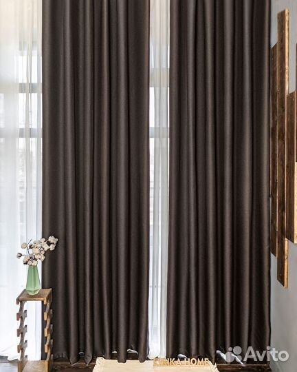 Шторы рогожка Орфей Шоколад