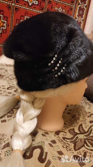 Шапка норковая женская черная