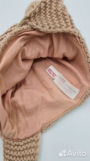 Шапка тёплая zara на девочку 3мес