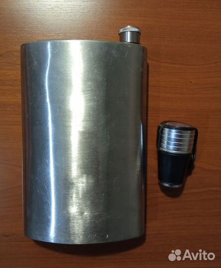 Фляжка из нержавейки и 6 стаканов СССР