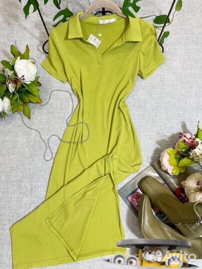 Платье лапша с разрезом