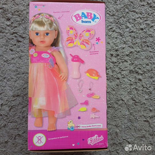 Baby born Сестричка в платье единорога 43 см
