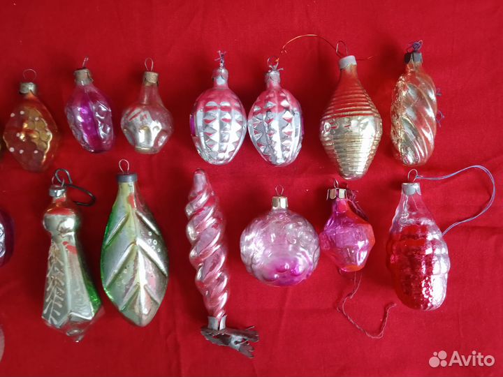 Елочные игрушки СССР. Разные по форме и цвету