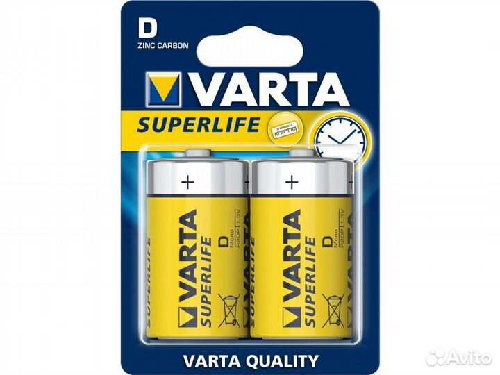 Батарейка Varta R20/2BL superlife 2020