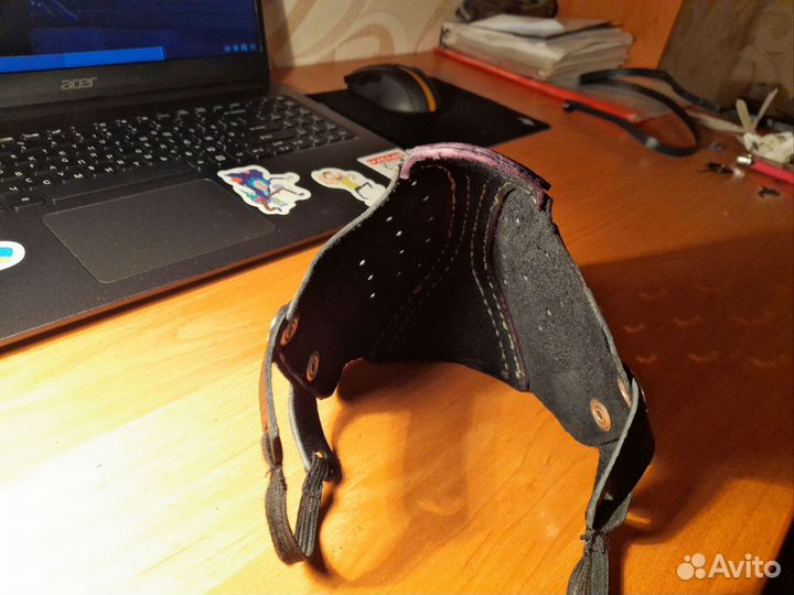 Маска + очки (гогглы) из натуральной кожи