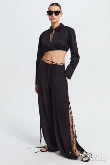 Брюки палаццо с завязками