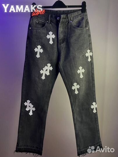 Джинсы Chrome Hearts черные все размеры