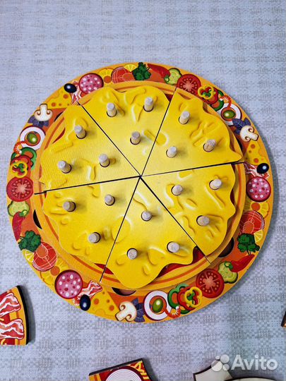 Развивающая игра деревянная пицца