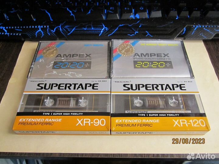 Аудиокассеты ampex и Supertape, normal, 4 штуки