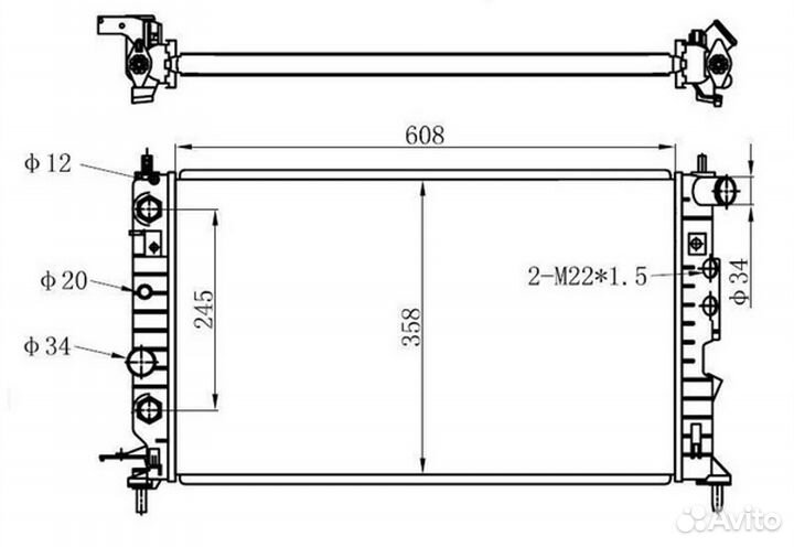 Радиатор системы охлаждения opel Vectra 1.6 96