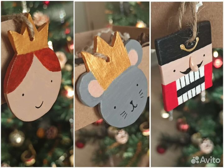 Ёлочные игрушки Щелкунчик набор ручная работа