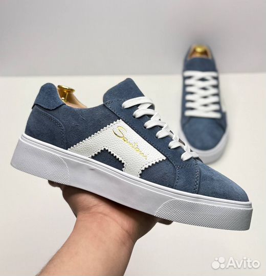 Кеды мужские замшевые Santoni