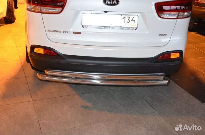 KIA Sorento Prime 2015 Защита заднего бампера