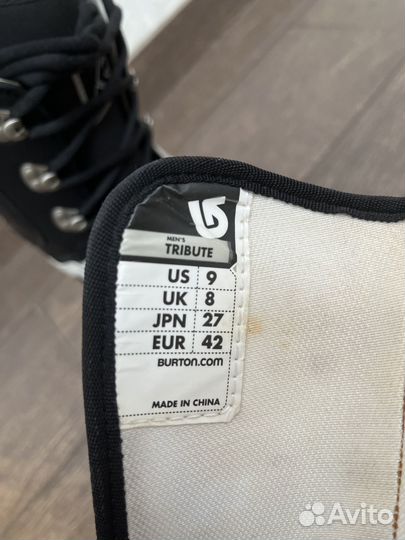 Сноубордические ботинки burton 42 US9 UK8