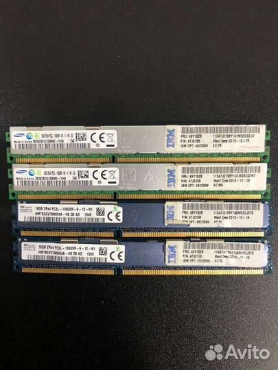 RAM Micron 16 gb PC3L-10600R ;12800R ; 14900R