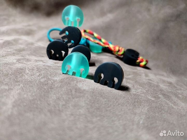 Брелок EDC темляк с бусиной череп из абс-пластика