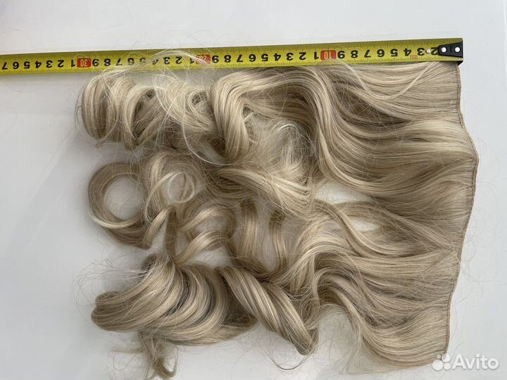 Волосы на заколках, локоны блонд новые