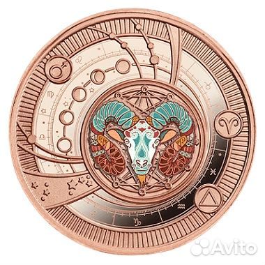 Монета медальон Овен Знаки Зодиака Камерун 2021 г