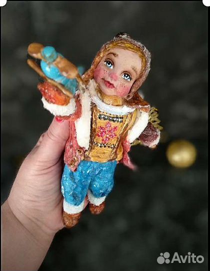 Ватная ёлочная игрушка 