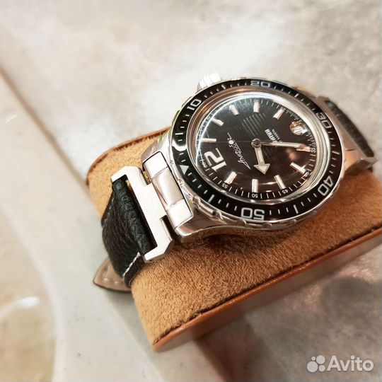 Часы Восток Нептун черные с датой custom