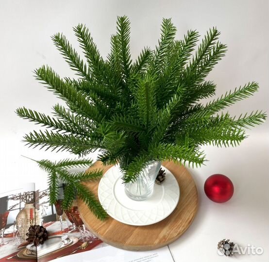 Новогодний декор, еловые ветки, 20 шт, 30 см