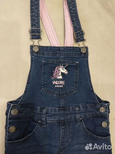 Комбинезон джинсовый 122 см шорты