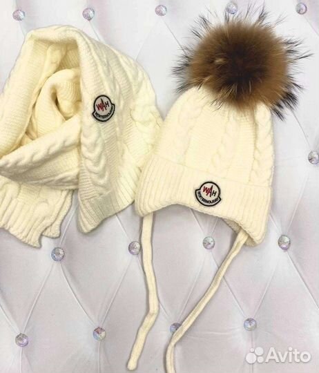 Комплект шапка и шарф 0-4 лет