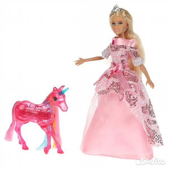 Кукла Карапуз 29 см София (руки и ноги сгиб, со свет.единорогом)