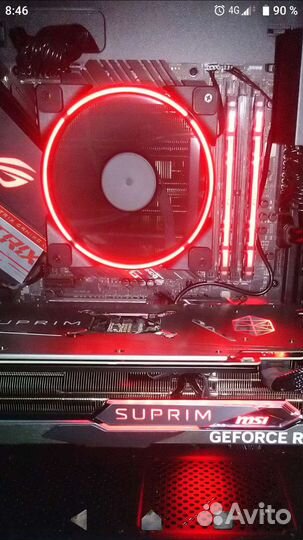Кулер для корпуса Pccooler corona pwm red
