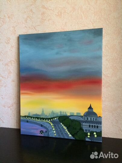 Картина маслом Небо Москвы