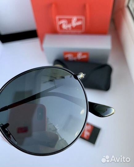 Очки ray ban round metal черные