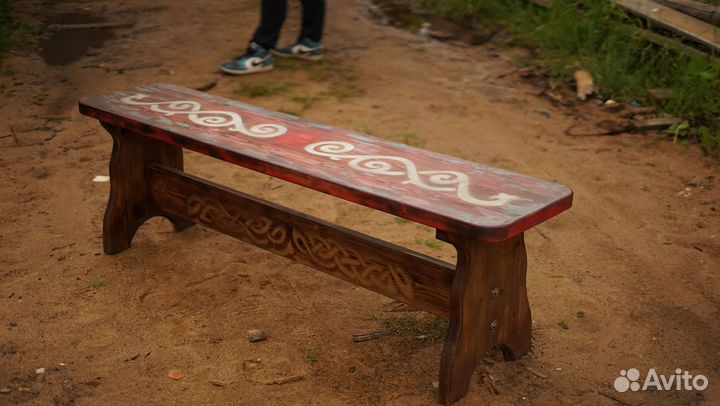 Расписная лавка (уличная мебель)