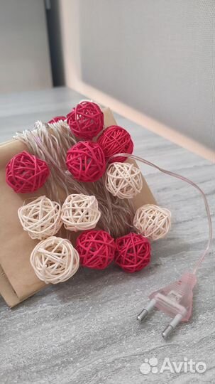 Гирлянды шарики из ротанга, звёзды