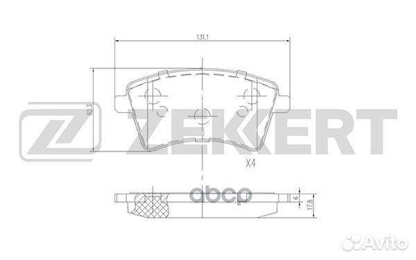 Колодки торм. диск. передн. MB Citan (415) 12
