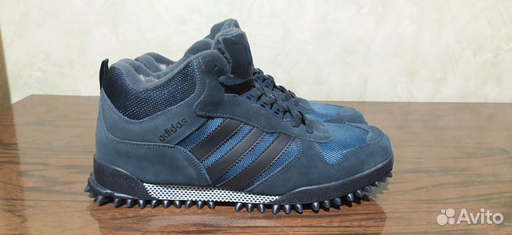 Замшевые кроссовки Adidas зимние высокие с мехом