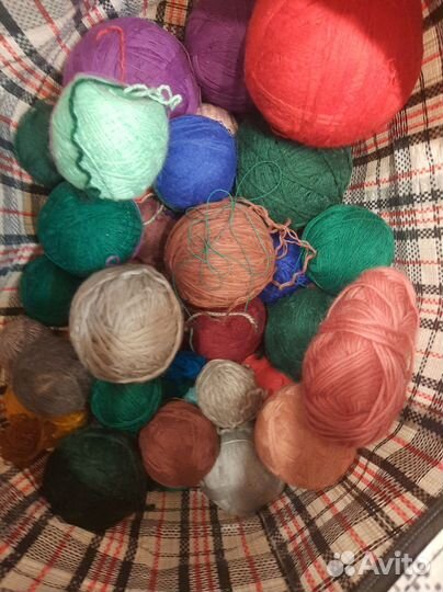 Пряжа нитки хлопок, шерсть