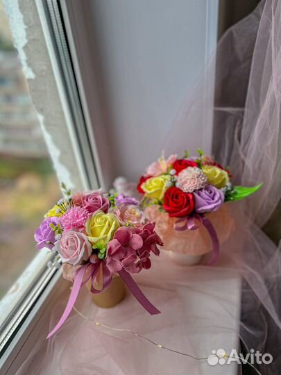 Букеты из мыльных роз