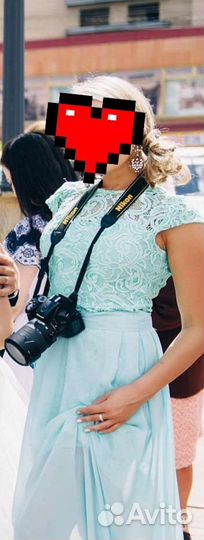 Вечернее платье в пол 44 бирюзовое мятное