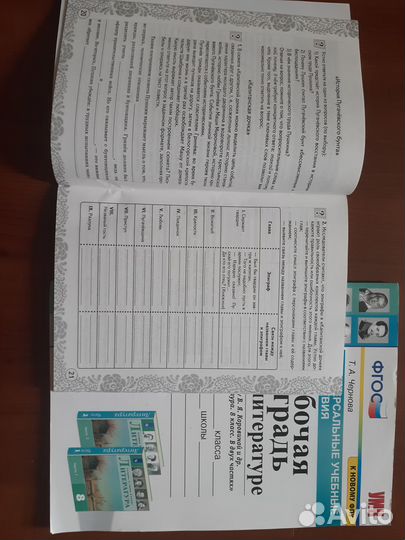 Учебные материалы по литературе 8 класс