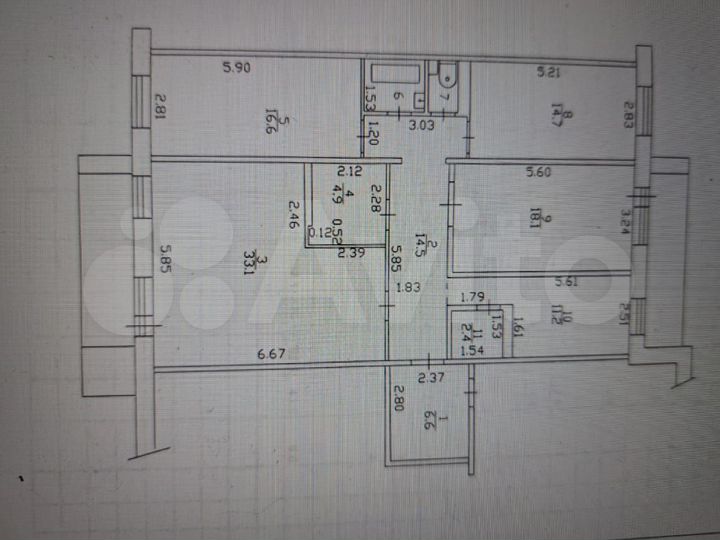 4-к. квартира, 126,1 м², 3/9 эт.