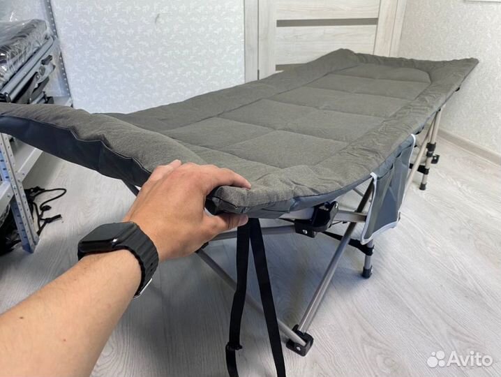 Раскладушка+матрас+усиленная конструкция +карман