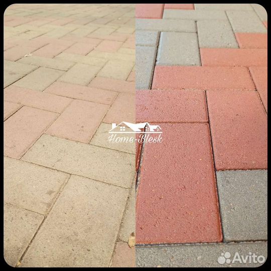 Чистка тротуарной плитки