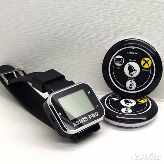 Кнопка вызова официанта с часами для кальянных