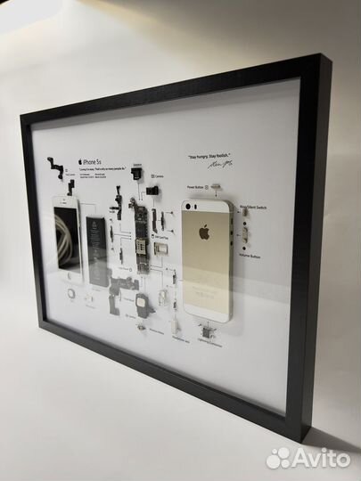 Картина разобранный iPhone 5s в рамке инсталляция