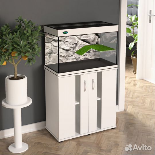 Террариум 100 литров для черепахи белый
