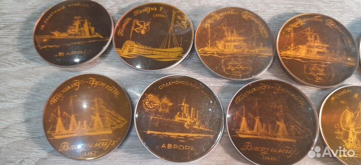 Значки морские корабли, СССР